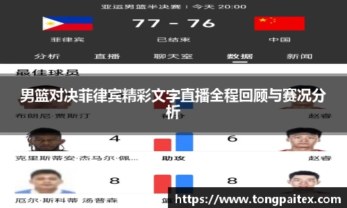 男篮对决菲律宾精彩文字直播全程回顾与赛况分析